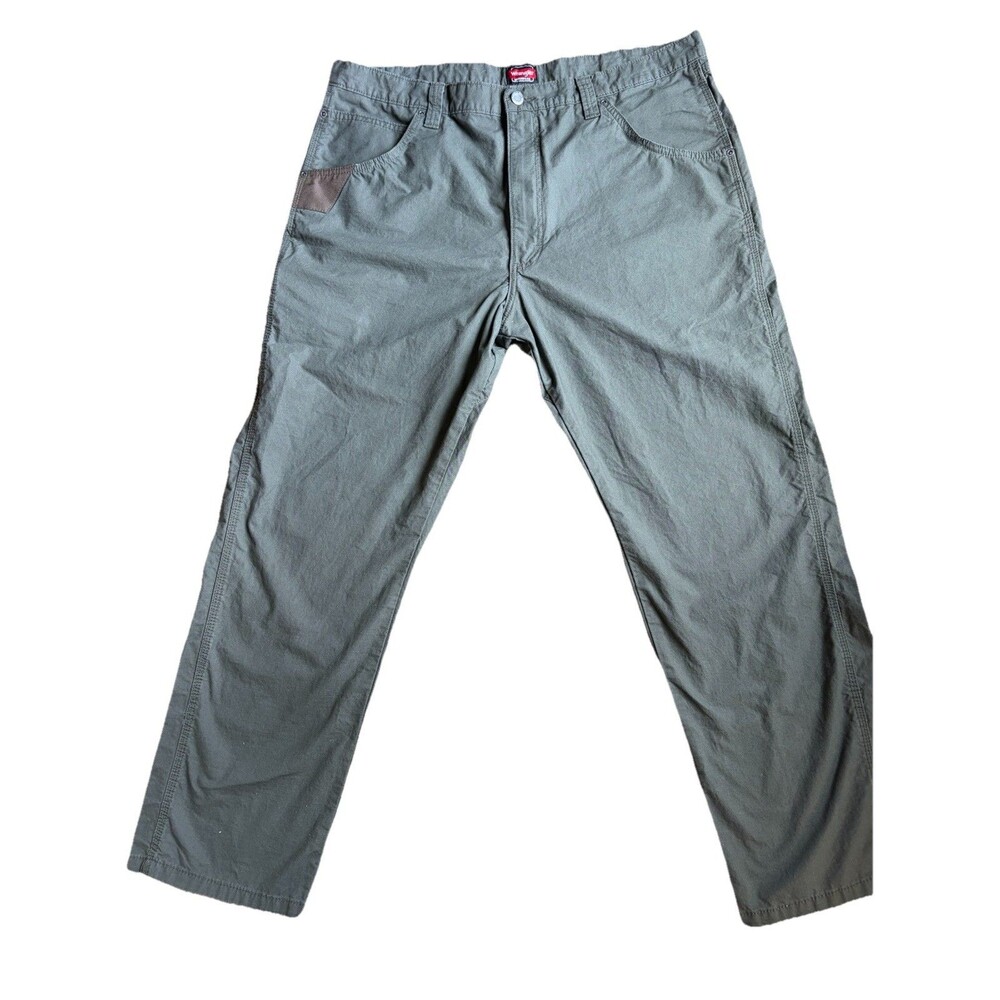 Wrangler Carpenter Work Pants Mens 40x32 Green Cotton Workwear Utility Outdoor
